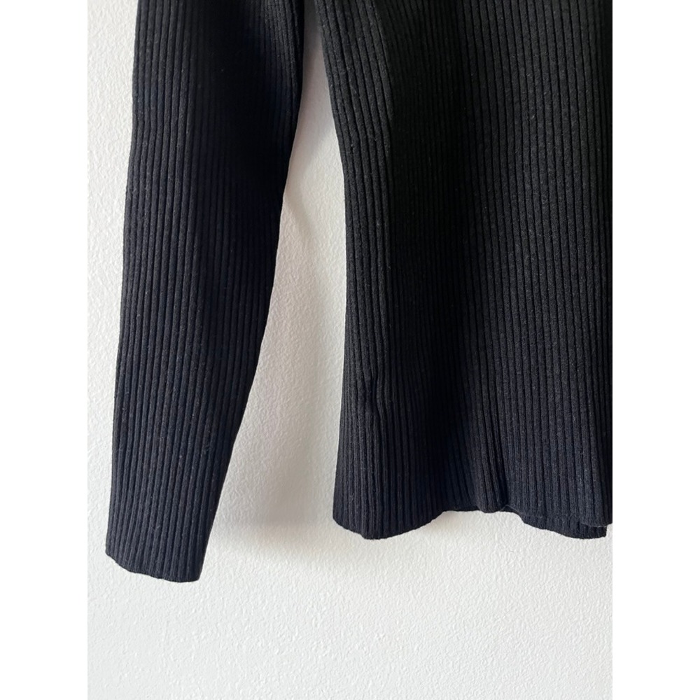 Everlane Ribbed Knit Turtleneck Sweater Wool Blend Black size large - Picture 9 of 12